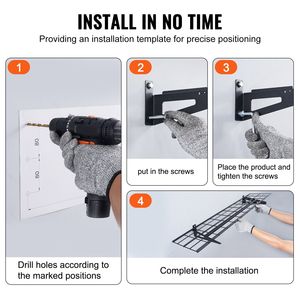 Lot de 2 étagères de rangement murales robustes pour garage, 4 x 1 pi, capacité de charge de 400 lb, 400 lb au total, 200 lb par étagère - Product Image 4