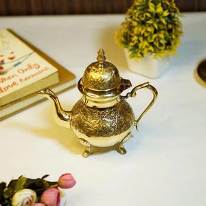 Oriental <b>brass</b> teapot Decorative floral teapot <b>Antique</b> <b>brass</b> kettle <b>Brass</b> teapot with lid Floral design water pot - Product Image 3