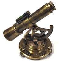 T. Jones Co. Ltd. Polished Vintage Brass Alidade Telescope with Compass Table Decor Antique Nautical Instrument Model 6 Inches