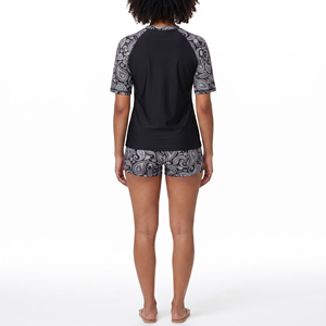 Conjunto de Traje de Baño de Dos Piezas con Protección Solar y Manga Corta para Mujer, Talla Grande - Product Image 2