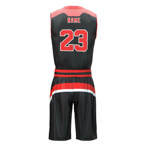 Ensembles de maillots de basketball personnalisés pour hommes, imprimés par transfert thermique sur le devant, à manches courtes, respirants, 100 % polyester, uniformes - Product Image 3