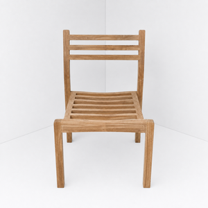 Stackable Handmade Teak <b>Garden</b> Chair Solid Wood Slatted Weather Resistant Outdoor Patio Seating Minimalist Tapered Legs - Product Image 3