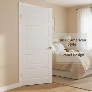 Puertas Interiores de Madera Compuesta Precolgadas, Personalizables, Modernas, Resistentes al Agua, con Aislamiento Acústico - Product Image 1