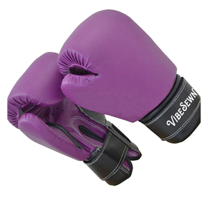 Gants de boxe en PU violet avec fermeture à lacets pour adultes, design à doigts entiers - Product Image 5