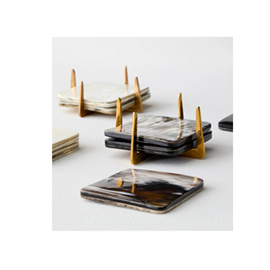 Posavasos Tradicional de Cuerno para Protección de Tazas, Posavasos de Cuerno de Búfalo Hecho a Mano para Mesa, Posavasos de Cuerno Natural para Regalo - Product Image 1