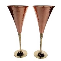 Ensemble de 2 gobelets à vin plaqués or pour hôtels, villas, fêtes, service de table, usage décoratif, verre à vin