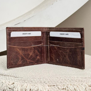 Nueva llegada hombres RFID Bloqueo de grano completo de cuero genuino Bifold Wallet longitud corta dinero tarjetas de crédito titular gran regalo para hombres - Product Image 6