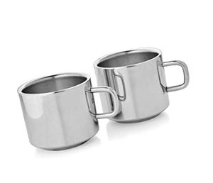 Juego de Tazas de Té y Café de Acero Inoxidable, 150 ml, Paquete de 6, Acabado Láser, Forma Elegante - Product Image 4