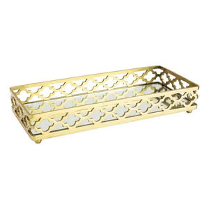 Plateau décoratif en métal et miroir pour organiser le bureau et la maison, avec un design moderne et des matériaux de qualité supérieure - Product Image 1