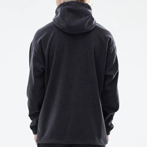 Sweat-shirt à capuche en molleton noir pour homme, coupe classique, vêtement décontracté d'hiver avec poche avant, matière tricotée respirante - Product Image 3