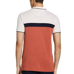 Polo pour homme à blocs de couleur, manches courtes, en coton piqué, décontracté, respirant, boutonné devant, coupe classique - Product Image 2