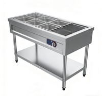 Chauffe-Plats Professionnel en Acier Inoxydable 4 Bacs GN, Serveur de Buffet Électrique avec Contrôle de Température pour Hôtellerie et Restauration