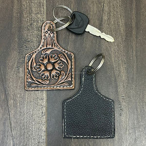 Porte-clés en cuir de vachette personnalisé fait à la main en gros, breloques de porte-clés personnalisées à la mode pour cadeaux et promotion pour unisexe - Product Image 6