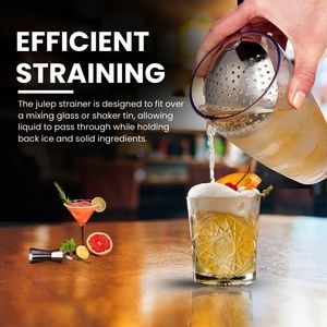 Hot Selling Stainless Steel Julep Strainer Mocktail Wine Cocktail Strainer Spoon for Drink Home Kitchen <b>Bar</b> Accessories - Product Image 3