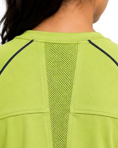 Customized Women Lime Green Quick Dry Sports T Shirt Breathable Mesh Panel Gym Running Workout Yoga Athletic Tee <b>Top</b> - Product Image 5
