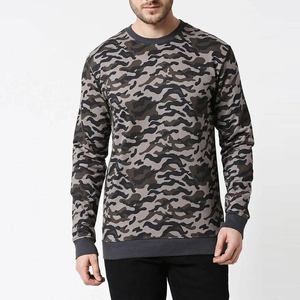 Sweat-shirt à sublimation en molleton à col rond pour homme, coupe classique, motif gris et blanc, manches longues, style décontracté, pour l'automne - Product Image 5