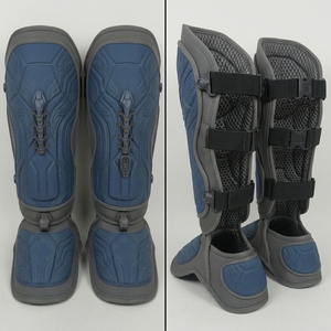 Protège-tibias personnalisés bleus en PU/cuir, best-sellers, avec logo personnalisé, pour adultes, entraînement MMA, boxe, protection imperméable - Product Image 3