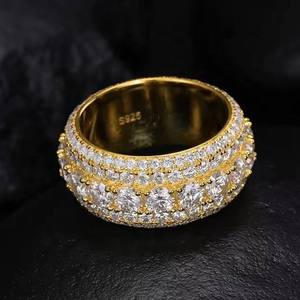 Modern Cross Design Rose Gold Plated <b>Ring</b> with Moissanite and Lab Grown Diamond for Women - Product Image 1