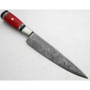 Cuchillo de Chef Personalizado Hecho a Mano Jexmoo con Hoja de Acero de Damasco de 8 Pulgadas, Mango de Madera y Funda de Cuero - Regalo para Chef - Product Image 2