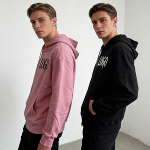 Sweat-shirts à capuche pour hommes en coton 100% de qualité supérieure avec logo personnalisé en strass - Tissu polaire vintage écologique - Product Image 2