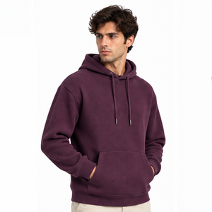 Sudadera con Capucha de Punto Waffle para Hombre, Manga Larga, Térmica, Informal, Deportiva, de Invierno, Estilo Urbano, Sudadera con Capucha Personalizada, Ropa al por Mayor - Product Image 6