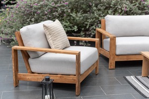 Juego de Muebles de Exterior de Lujo, Sofá y Sillón de Madera de Teca con Mesa de Centro, Juego de Patio Moderno con Diseño de Cuerda para Jardín, Hotel - Product Image 4
