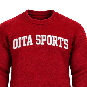 Pull en tricot doux pour homme, rouge écarlate personnalisé, col rond, manches longues, pull décontracté chaud pour l'hiver avec logo sur le devant personnalisé - Product Image 3