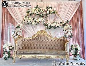 Deluxe Design Wedding Furniture <b>Sofa</b> Set Indian Wedding White <b>Gold</b> Maharaja <b>Sofa</b> Designer Wedding Stage Decoration Australia - Product Image 5