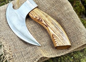 Handmade Stainless Steel Viking Style Pizza Cutter with Laser-Cut Blade Wood Handle Microwave Safe for Restaurant Use - Product Image 3