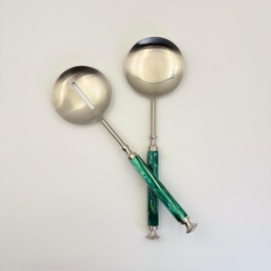 Juego de Servidores de Ensalada de Acero Inoxidable con Mango Redondo Estilo Antiguo, Ecológico, Apto para Lavavajillas, Utensilios para Ensalada, Accesorios de Cocina Más Vendidos - Product Image 3