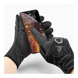 Gants de sport d'hiver en polyester imperméable, simili cuir, impression silicone, pour hommes et femmes, épaissis et coupe-vent - Product Image 3