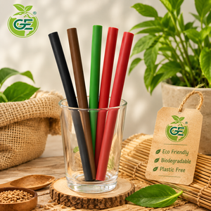 Pailles en PLA compostables personnalisées, changeant de couleur, 200 mm, emballées individuellement, jetables, biodégradables pour les fêtes - Product Image 2