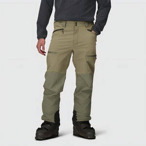 Pantalon cargo harem taille haute pour homme avec cordon de serrage, plusieurs poches, style workwear, tissu toile gris foncé - Product Image 6