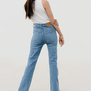 High Waist Womens Flare <b>Denim</b> Jeans Blue <b>Stretch</b> Bootcut Pants Slim Fit Casual Bell Bottom Trouser - Product Image 2