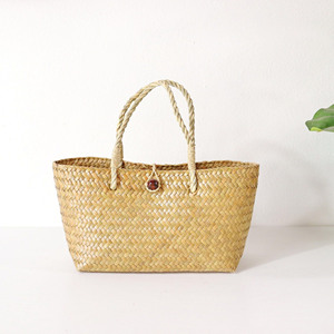 Bolso de mano de paja estilo bohemio con diseño de moda, bolso de playa de verano, bolso tote de paja de moda de HNH Craft Vietnam - Product Image 1