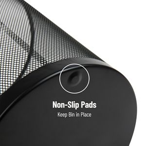 Set di 3 Cestini per Carta in Rete, 29,2 cm (L) x 29,2 cm (L) x 34,9 cm (H), Contenitore per Rifiuti in Metallo Nero per Uso Interno ed Esterno - Product Image 3
