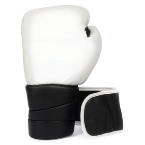 Gants de boxe en PU blanc avec fermeture Velcro pour l'entraînement et le sparring des adultes - Product Image 4