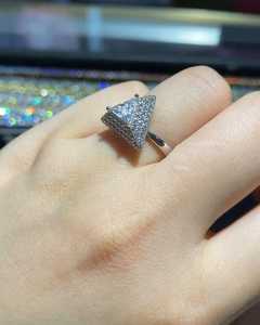High Quality 1CT Triangle Cut Moissanite <b>Dome</b> Shapes <b>Ring</b> Original 925 Silver Fine Jewelry Fashionable For Party Charms - Product Image 5
