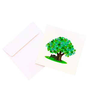 Tarjetas de quilling inspiradas en la naturaleza: Árbol verde tranquilo, momentos de vida. Tarjetas de felicitación hechas a mano con sobre para saludar. - Product Image 3