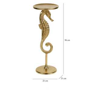 Exclusive Design Antique Seahorse Pedestal <b>Console</b> <b>Table</b> 56 Cm Height Coastal Living Room Furniture Handmade Stable Base - Product Image 1
