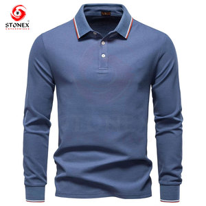 Chemise à manches longues en tricot pour homme, coupe classique, respirante, écologique, décontractée, à col, pour le bureau et les affaires - Product Image 1
