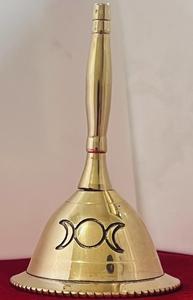 Campana de Altar Triple Luna para Oración, de Latón, de 3 Pulgadas, Sonora, Campana de Llamada de Latón, de los Consignatarios Indios - Product Image 4