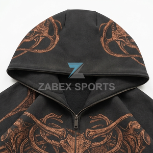 OEM ODM Custom Full Zip <b>Rhinestone</b> Hoodie Luxury Street Fashion Cotton Fleece <b>Jacket</b> for Men IN PAKISTAN - Product Image 3