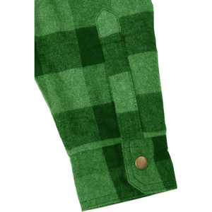 Camisa de Franela a Cuadros para Hombre, Manga Larga, Negra y Gris, con Botones, Doble Bolsillo, para Otoño - Product Image 3