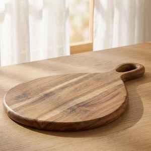 Planche à découper ronde en bois personnalisable avec logo, plateau de service de cuisine durable, planche à découper en bois de qualité supérieure, universelle pour l'international - Product Image 5