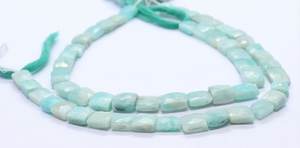 Perles d'Amazonite naturelle facettées en forme de chiclet 7x7-8x8 MM, perles carrées en Amazonite 8 pouces pour bijoux - Product Image 4