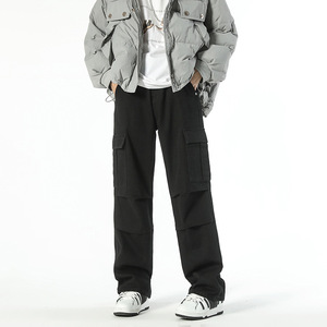 Custom Large Size Men's Casual <b>Work</b> <b>Cargo</b> <b>Pants</b> Waist Cotton Fabric Zipper Decorations Autumn - Product Image 3