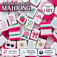Jeu de tuiles de mahjong américain en acrylique personnalisé, 160 pièces, portable, pour les lancements de marques, les campagnes marketing, les cadeaux d'affaires, les événements