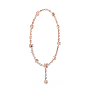 Collier en or rose avec diamants, chaîne à maillons ouverts, pendentif géométrique pour femme, bijoux cadeau - Product Image 2
