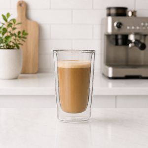 Borotech Handcrafted 250ml Borosilicate Glass Coffee <b>Mug</b> Double Wall Insulated Durable <b>Large</b> Tea Milk Set Hot Beverages Premium - Product Image 1
